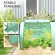 image 4 of Outsunny Tunnel Greenhouse Steel Frame for Garden w/ Zipper Doors, Green