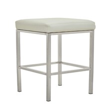 Interiors by Premier Baina White Pu And Chrome Finish Bar Stool