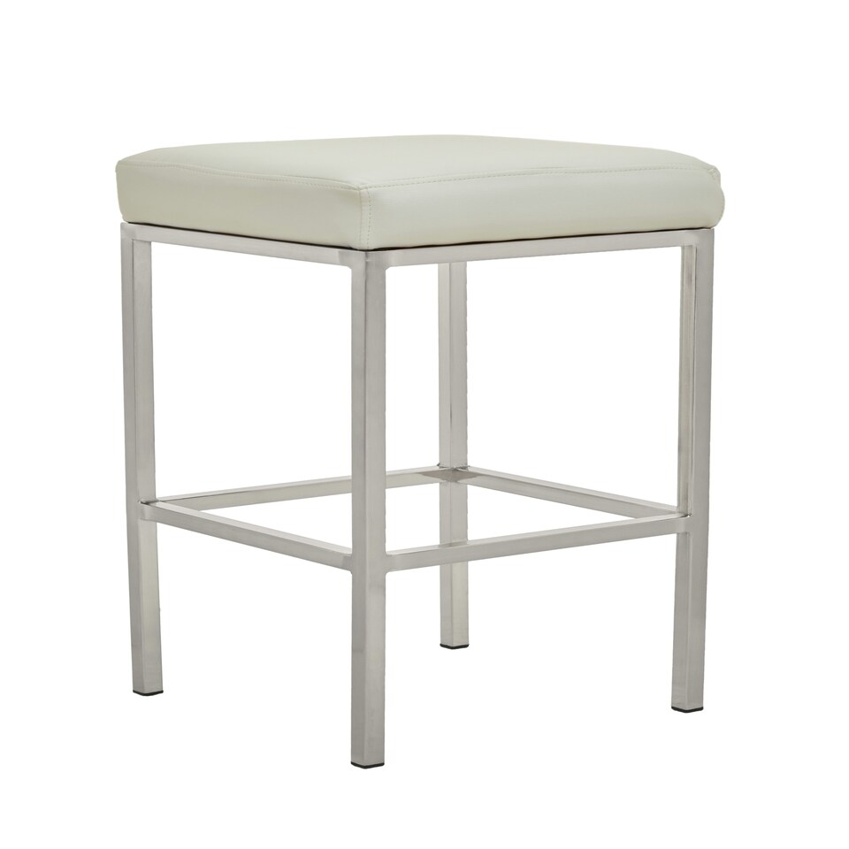 image 1 of Interiors by Premier Baina White Pu And Chrome Finish Bar Stool