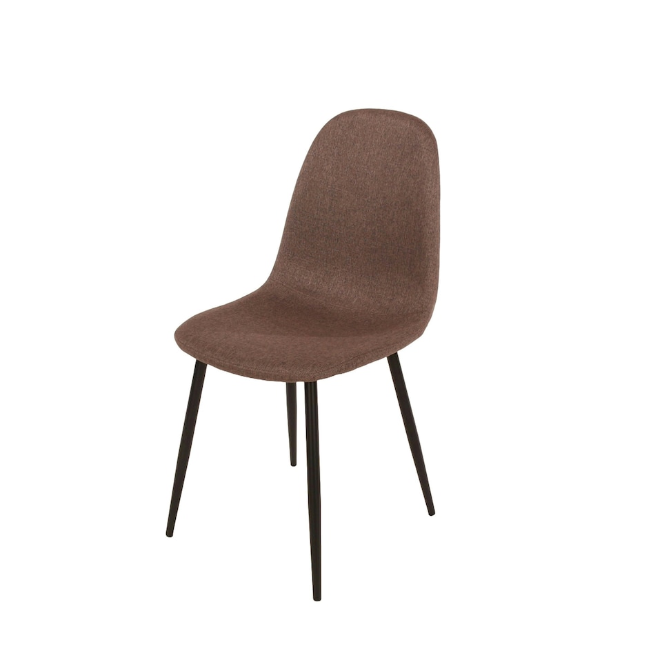 image 1 of Core Products Aspen Dining Set - Rectangular Table and Four Brown Fabric Upholstered Chairs, H75.0cm x W80.0cm x L120.0cm Brown