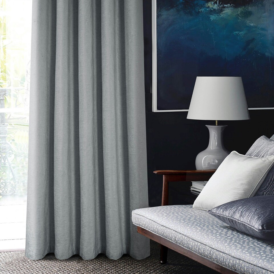 image 1 of Amberley Eyelet Thermal Door Curtain 66" x 84" - Nickel