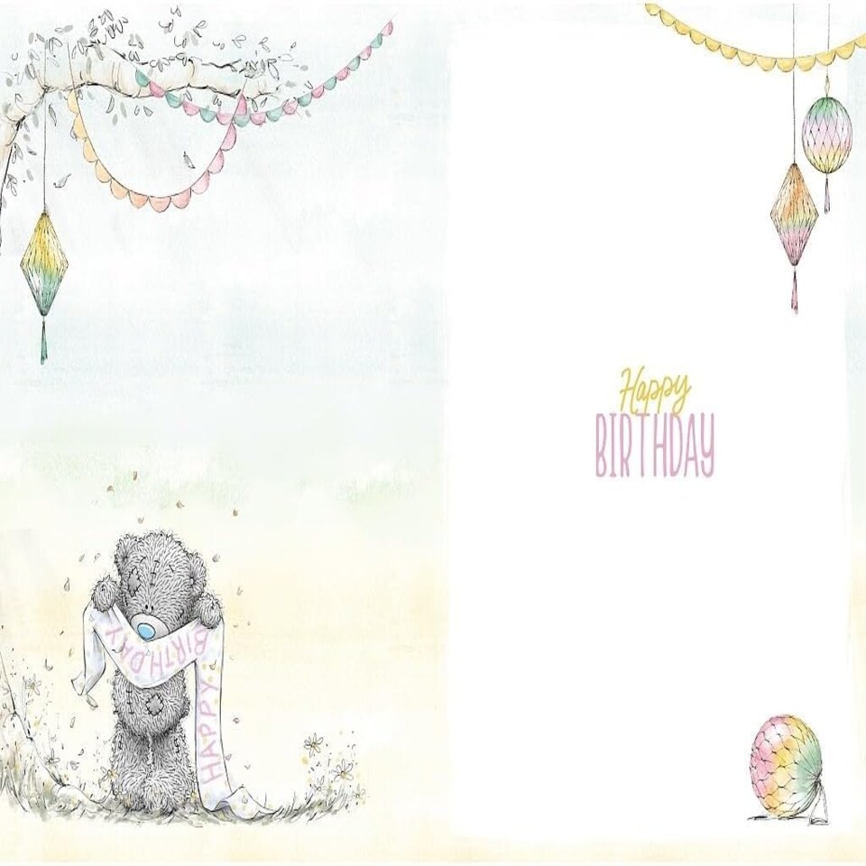 image 1 of Bear Putting Lights Up Time To Party ! Birthday Card