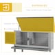 image 4 of PawHut Wooden Guinea Pig Hutch, Small Animal Cage w/ Tray & Roof, Grey