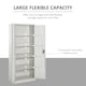 image 4 of Vinsetto Cool Rolled Steel Tall Office Lockable Filing Cabinet 2 Doors 4 Internal Adjustable Shelves Bookcase Cabinet Storage Unit 80 L x 40 W x 184 cm