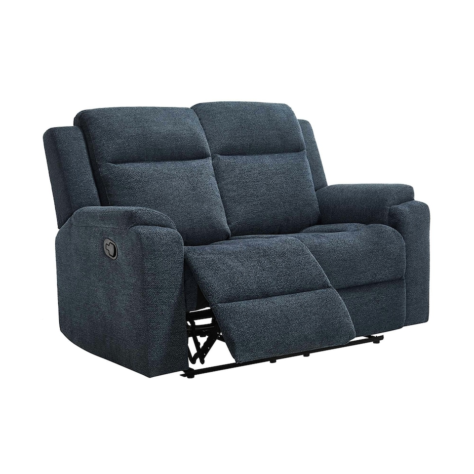 image 1 of Orka 2 Seater Manual Recliner Chenille Fabric Sofa Grey
