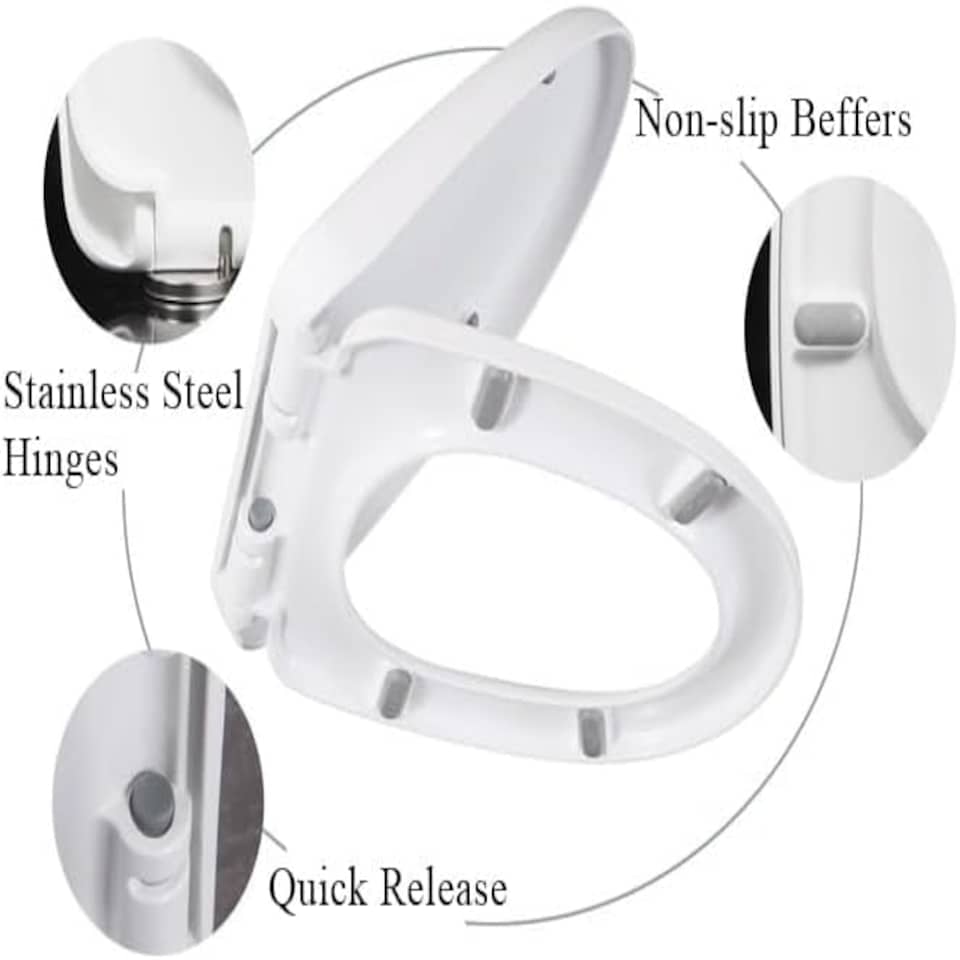 image 1 of Soft Close Toilet Seat | Easy To Install | Hygiene+ | Easy Clean | D shape
