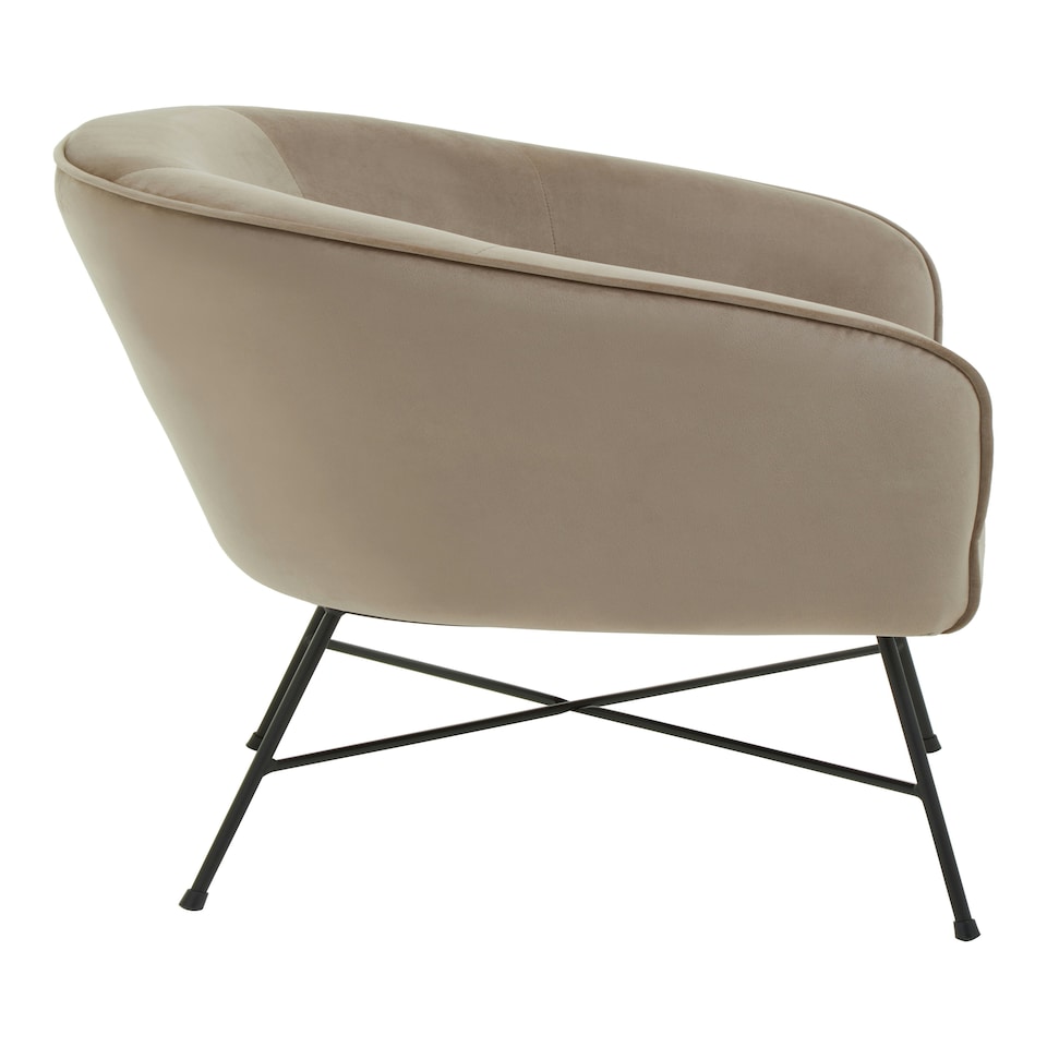 image 1 of Interiors by Premier Mink Velvet Chair, Comfy Mink Outdoor Metal Legs Velvet Chair, Effortless Cleaning Velvet Chair