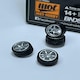 image 1 of BNDS Custom Wheel Parts Wheel and Tyre Set Silver 1:64 MOT Hobby BC26404SSR