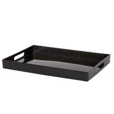Argon Tableware 6x Serving Trays - 34.5 x 25cm - Rectangular Tray Metallic Decorative Breakfast Tray Melamine Food Tray | Black | Black | One Size | 6