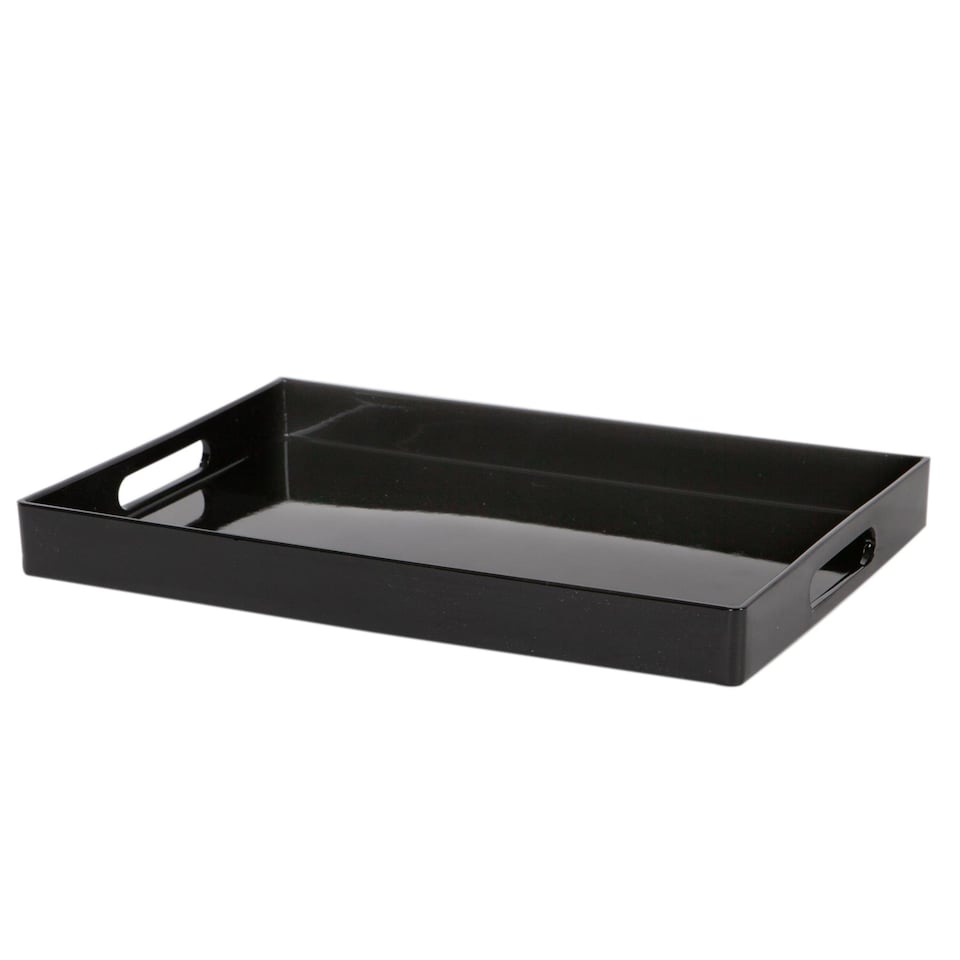 image 1 of Argon Tableware 6x Serving Trays - 34.5 x 25cm - Rectangular Tray Metallic Decorative Breakfast Tray Melamine Food Tray | Black | Black | One Size | 6