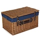 image 2 of 56cm Double Steamed Wicker Picnic Basket with Lining Blue | Blue | One Size