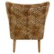 image 4 of Cefena Leopard Print Velvet Chair Brown