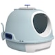 image 6 of PawHut Futuristic Capsule-Shaped Cat Litter Box w/ 2 Doors Scoop Drawer Blue