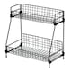 image 1 of Living and Home 2-Tier Metal Jar Storage Rack Organizer - Black | Black