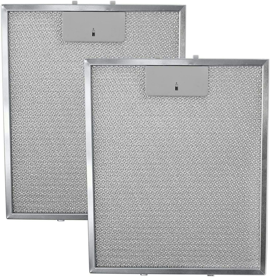 image 1 of SPARES2GO Cooker Hood Metal Mesh Grease Filter Extractor Vent (300 x 250mm, Pack of 2)