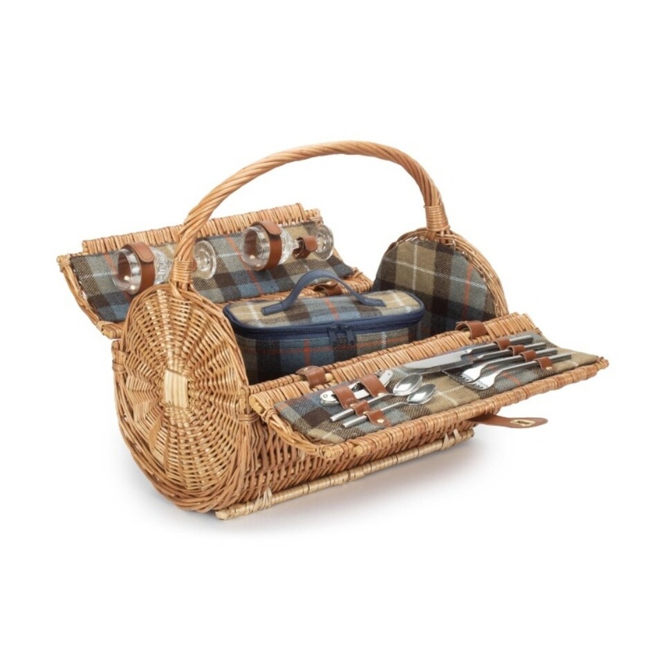 image 1 of 2 Person Ravenstor Barrel Fitted Wicker Picnic Basket