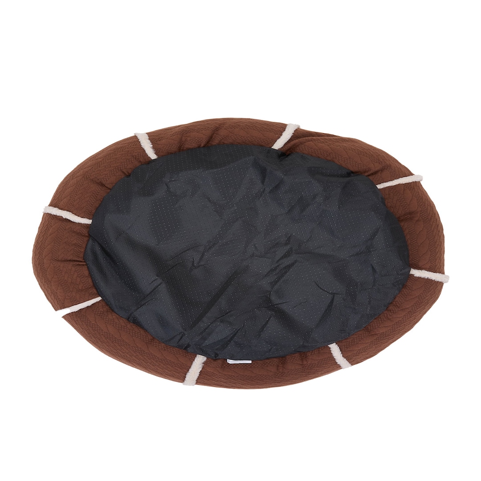 image 1 of Living and Home Pet Round Bolstered Bed for Cats & Dogs | Brown | One Size