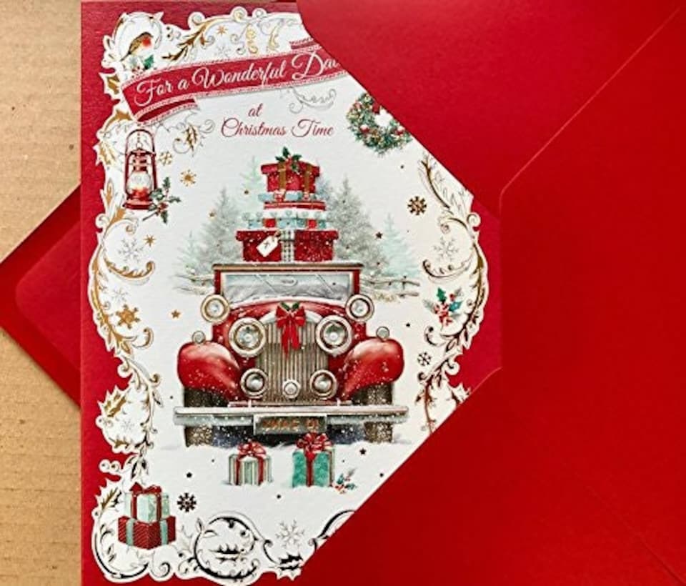 image 1 of Nice Verse Gold Foil Quality New Xmas Greeting Card - SPECIAL DAD AT CHRISTMAS