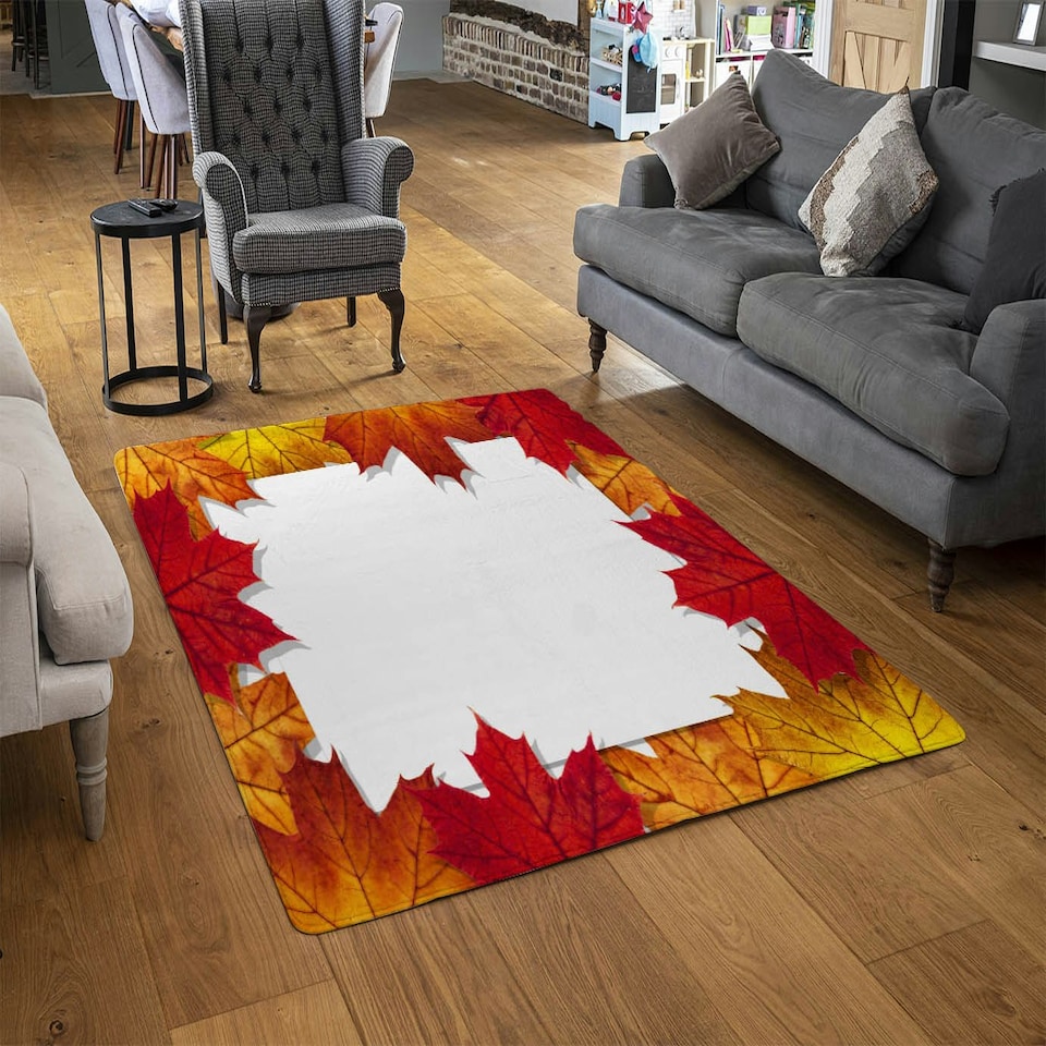 image 1 of Autumn Border (Rug) Red | Small: 60x110cm