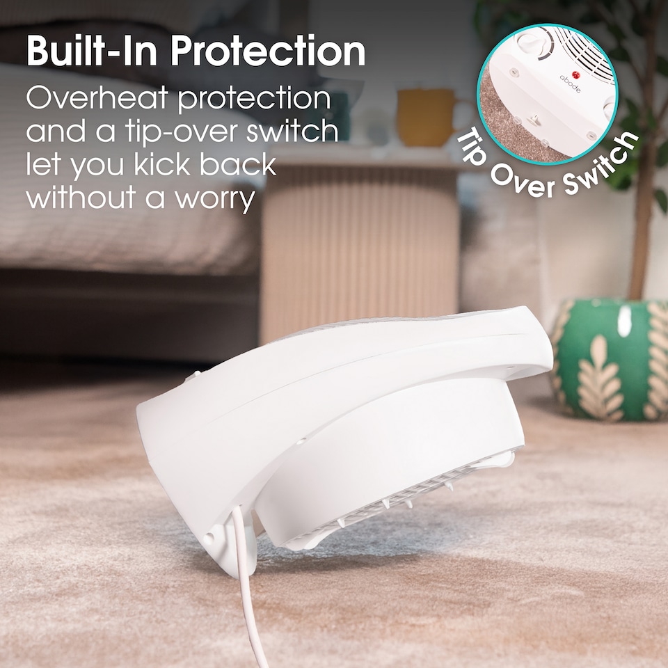 image 1 of Abode AFH1002 Electric Heater White 2000W Cooling Fan Mode with 2 Heat Settings