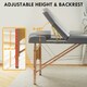 image 3 of HOMCOM Foldable Massage Bed with Beech Wood Legs Face Cradle Armrests Grey Grey