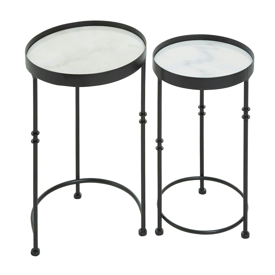 image 1 of Interiors by Premier Arcana Set Of 2 Round Side Tables