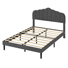 Levede Upholstered Bed Frame Small Double Linen Fabric Modern Platform Base Grey | Grey | Grey