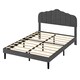 image 1 of Levede Upholstered Bed Frame Small Double Linen Fabric Modern Platform Base Grey | Grey | Grey