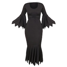 Black Gothic Dress Costume Black | S