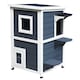 image 1 of PawHut Wood 2-Floor Cat Condo Pet House Kitten Shelter with Window - Gray