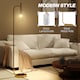 image 3 of HOMCOM Floor Lamp for Living Room with Glass Lampshade, Modern Standing Lamp with Foot Switch for Bedroom, Bulb not Included, Gold Tone