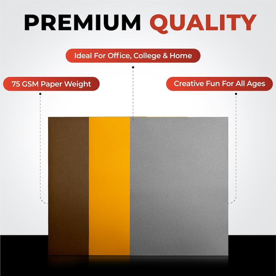 image 1 of Pack of 100 A5 Coloured Paper 75gsm Sheets | Black | Black | A5 | 1