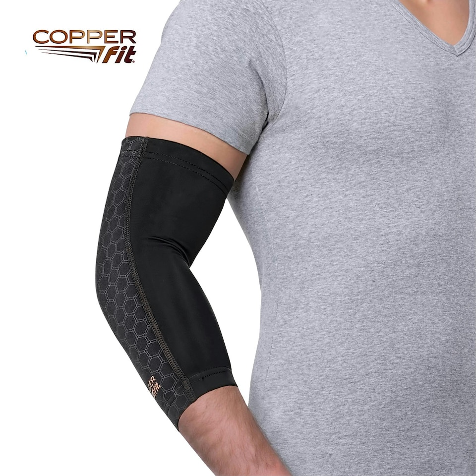 image 1 of Copper Fit Freedom Elbow Compression Sleeve (Medium) Black | M