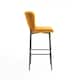 image 3 of Lily Velvet Bar Stool Padded Seat Metal Legs (Mustard)