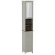 image 10 of Bath Vida Priano 2 Door Tall Bathroom Cabinet With Mirror, Grey & Oak