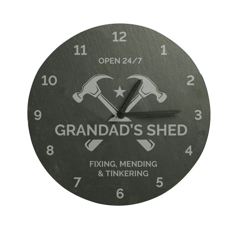 image 1 of Personalised Tools Slate Clock Black