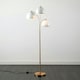 image 1 of ValueLights Dantzig Polished Copper Floor Lamp with White Dome Shade