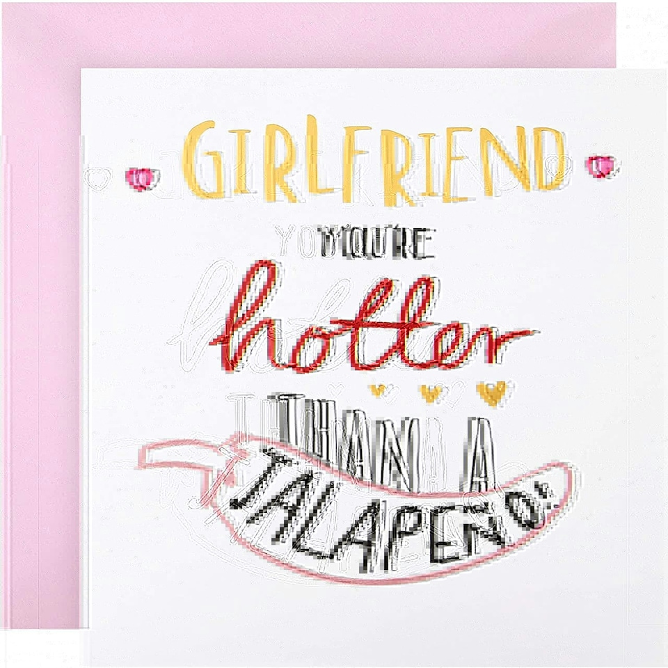 image 1 of Contemporary Text Based Design Girlfriend Birthday Card