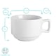 image 3 of Argon Tableware 12 Piece Classic White Stacking Teacup & Saucer Set - 200ml