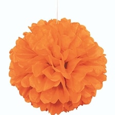 Orange Honeycomb Hanging Decoration Puff Ball 40cm