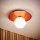 image 2 of ValueLights Darla Rust Frosted Globe Bathroom Flush Ceiling Light | Orange