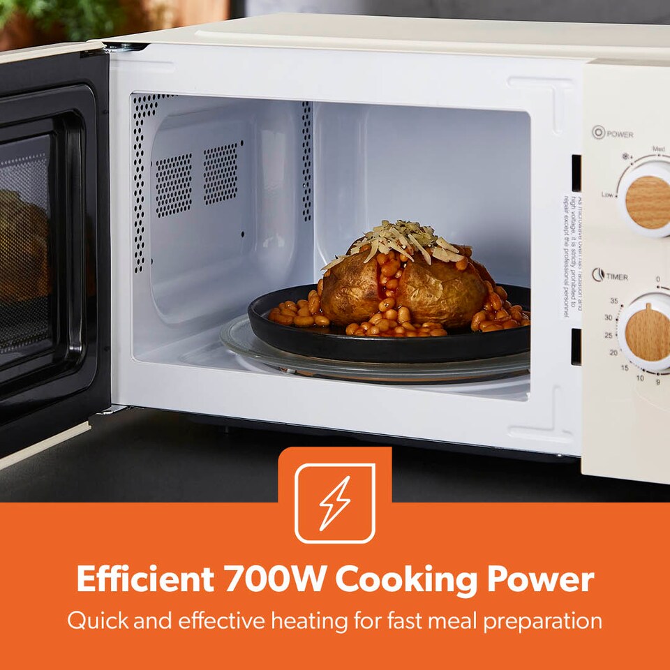 image 1 of GEEPAS 20L Microwave Oven 700W | NordiQ Design Cream