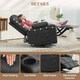 image 7 of HOMCOM Recliner Armchair, Swivel PU Leather Manual Reclining Chair with Adjustable Leg Rest, Drink Holders, Side Pockets, Rocker Chair for Home Living Room, Black