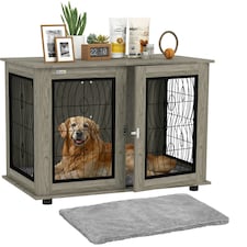 PawHut Dog Crate Furniture, End Table for Extra Large Dogs w/ Cushion