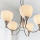 image 3 of Alton 5 Light Multi Arm Ceiling Pendant Satin Chrome, Matt Opal Glass, E14