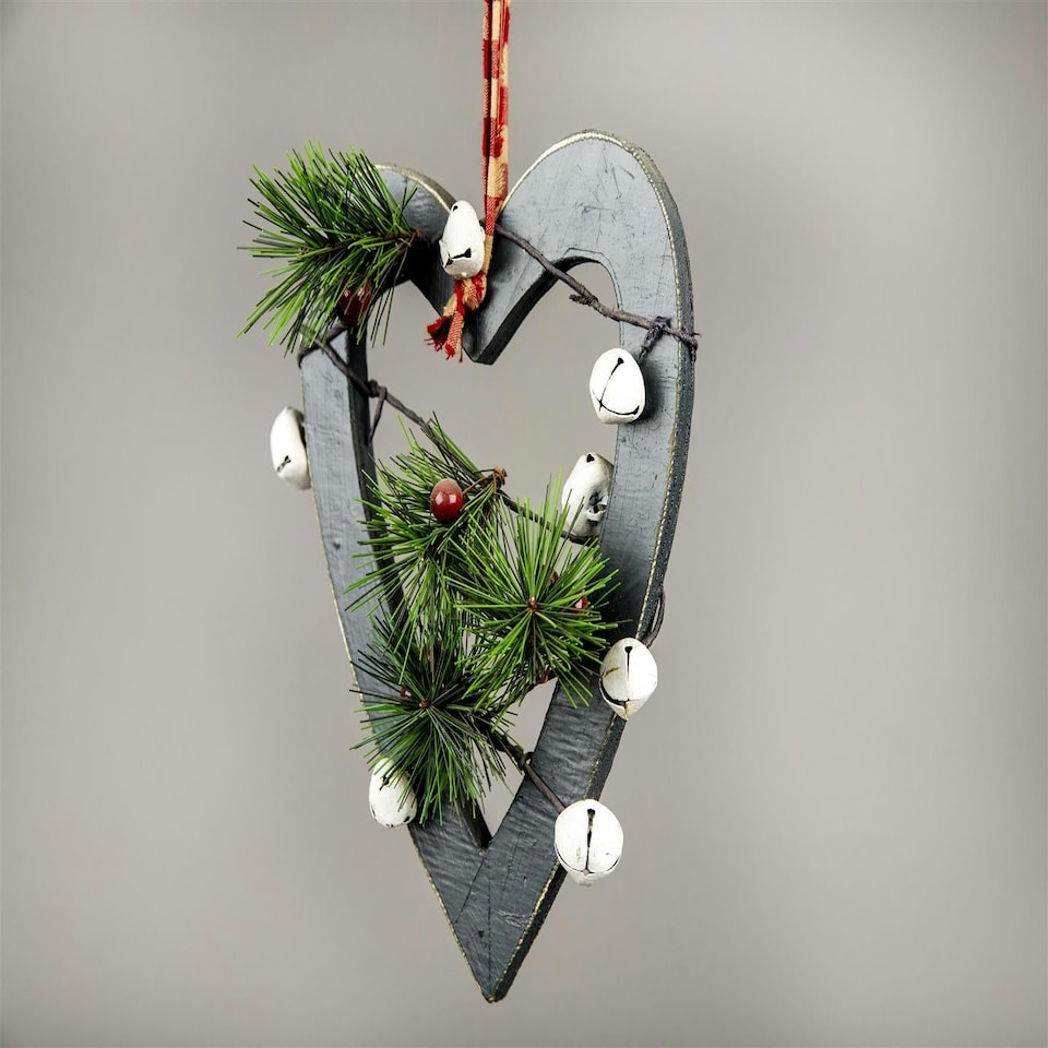 image 1 of 23cm Green Heart Decorations