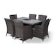 image 4 of Savannah Rectangle 6 Seat Rattan Dining Set Ice Bucket Drinks Cooler | Grey | Grey