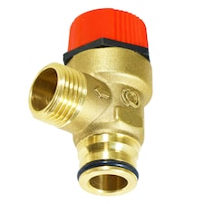 SPARES2GO Pressure Relief Safety Valve for Baxi Boiler 3 Bar 1/2" BSP Male x Push Fit Brass PRV