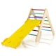 image 1 of COSTWAY 2-in-1 Triangle Climbing Set Wooden Toddler Climbing Triangle Ladder