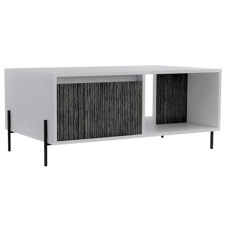 image 1 of Core Products Dallas White Coffee Table With Drawer, H40.0cm x W92.5cm x D55.0cm White